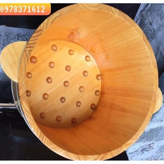 chậu ngâm chân có hạt matxa tròn  từ gỗ thông cao cấp