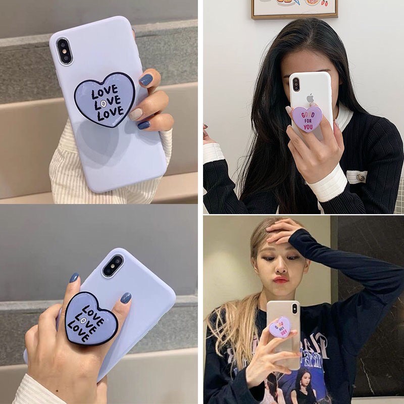 Popsocket giá đỡ điện thoại pop up trái tim in bóng đáng yêu siêu nhiều mẫu