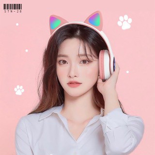 Tai Nghe Không Dây, Chụp Tai Mèo STN-28 , Bluetoth 5.0 có Mic Dễ Thương Bass Cực Ấm | BigBuy360 - bigbuy360.vn