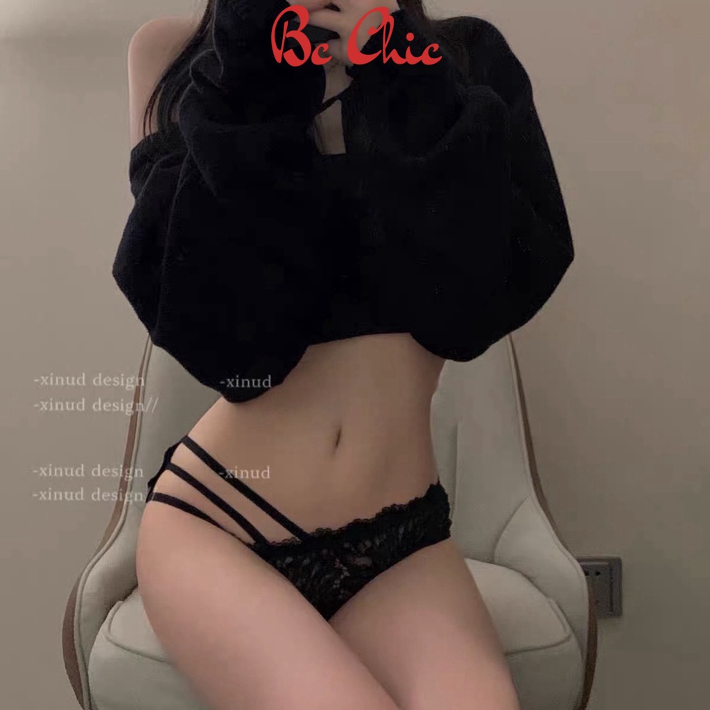 Quần Lót Nữ-Quần Lót Ren thiết kế dây bên hông họa tiết sexy quyến rũ Mã Q347 BC_CHIC LINGERIE