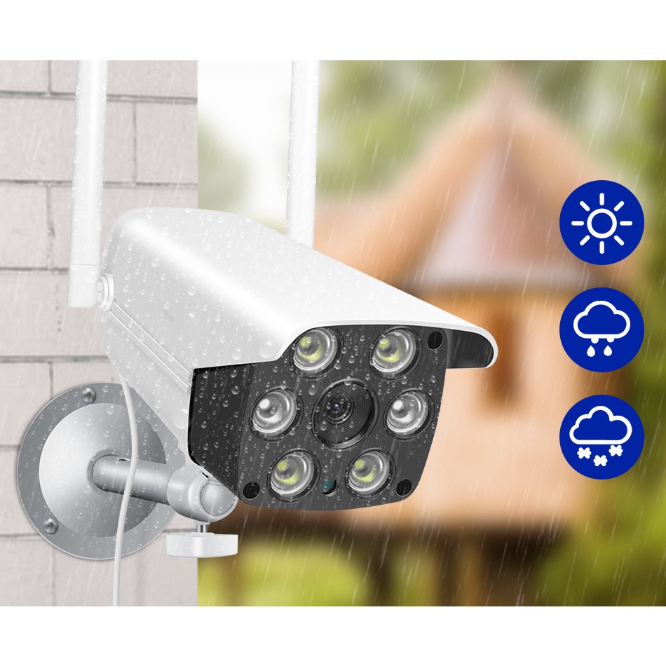 Camera giám sát có dây, Camera C6 Cao Cấp, Chống Nước, Đèn LED Hình Ảnh Có Màu Ban Đêm