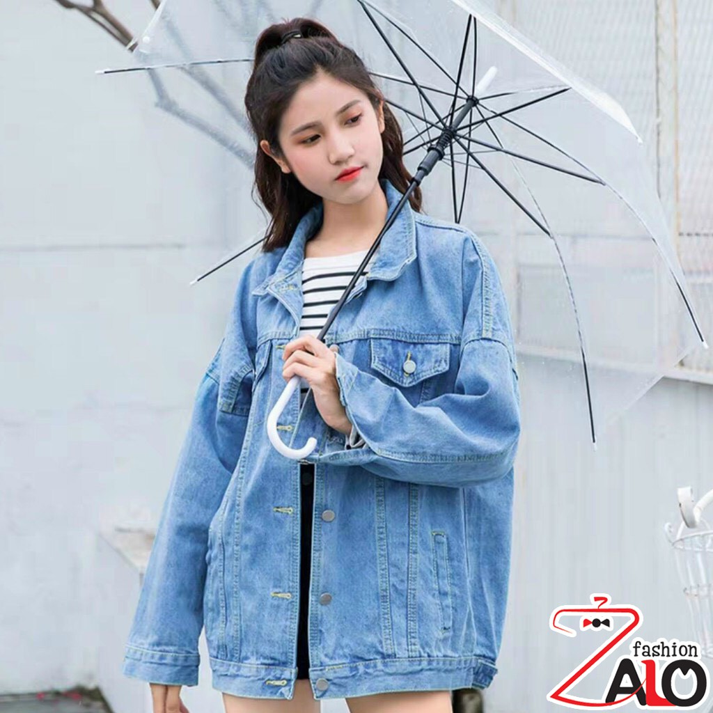 Áo khoác jean Unisex Form Rộng BASIC Áo khoác bò Nam Nữ trơn Cao Cấp nhiều màu Unisex Zalofa