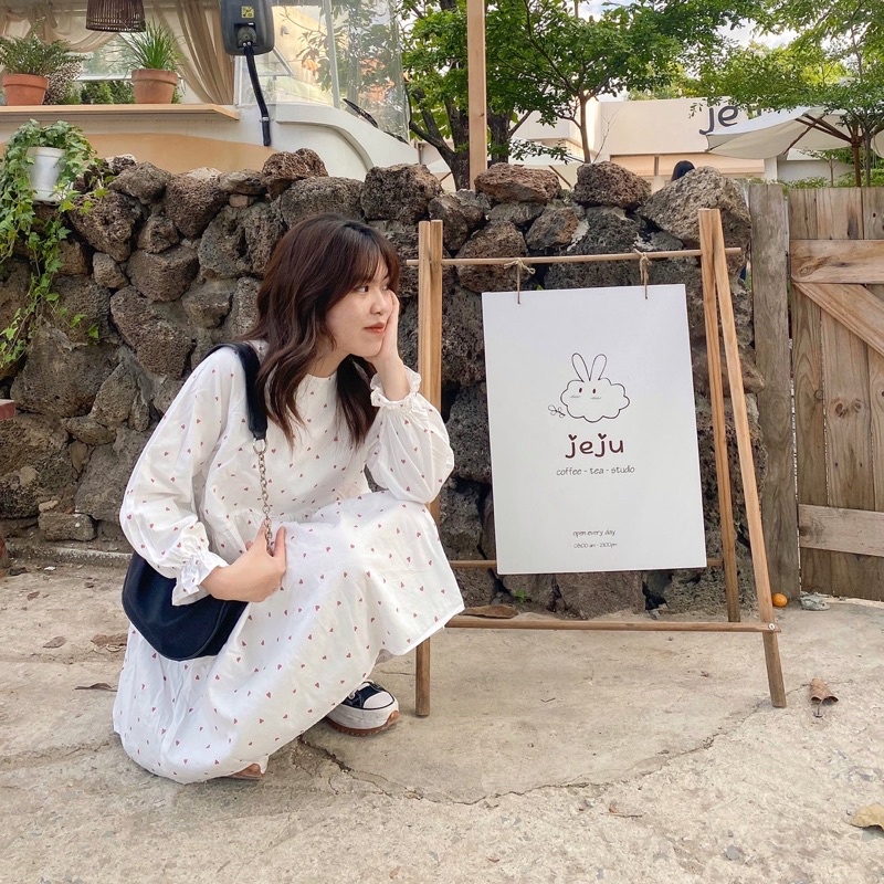 ĐẦM BABYDOLL HOẠ TIẾT TRÁI TIM