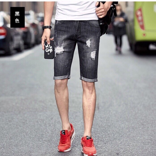 Quần jeans short wax thời trang nam xuất khẩu