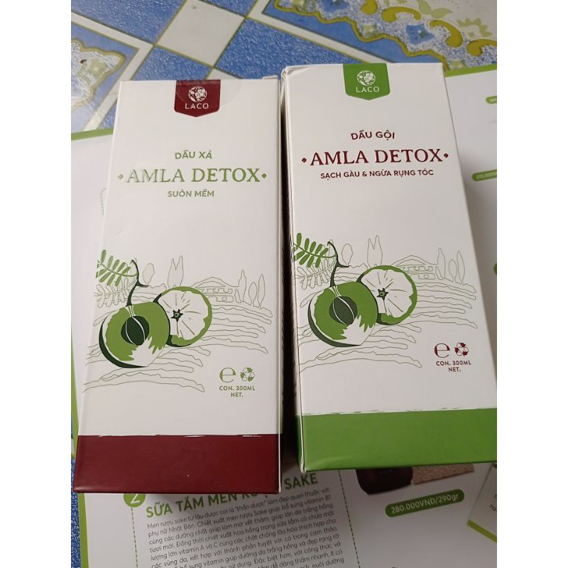 Bộ dầu gội xả Emla Detox LACO