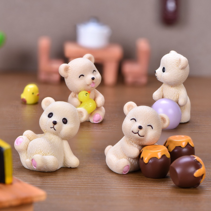 1 Đồ trang trí Con Gấu Mini Trang Trí Sân Vườn