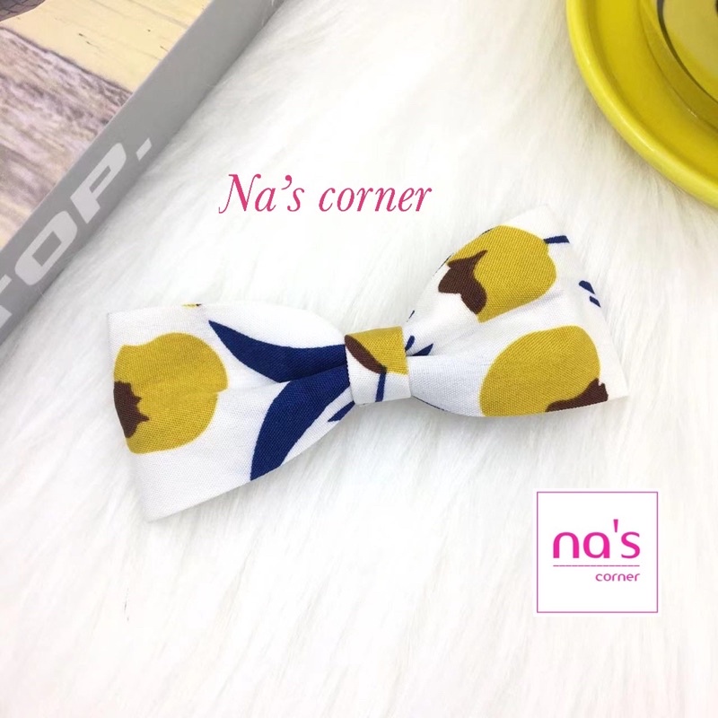 Kẹp tóc cài mỏ vịt hình nơ vải vintage sang trọng