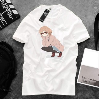 Áo thun Cotton Unisex - Nhân vật Mirai - Chibi - Mirai ngồi chống cằm