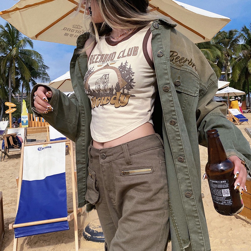 QKOOLE Áo croptop  không tay phong cách cổ điển Hàn Quốc quyến rũ cho nữ