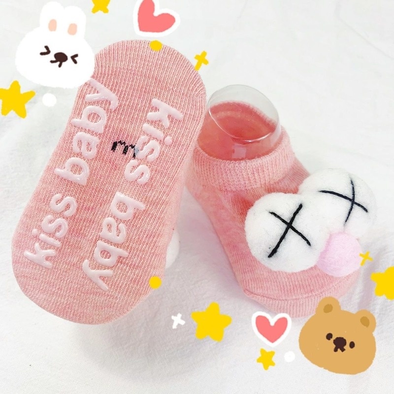 Tất hoạt hình 3D xinh xắn chống trơn trượt cho bé sơ sinh 0-3 tuổi