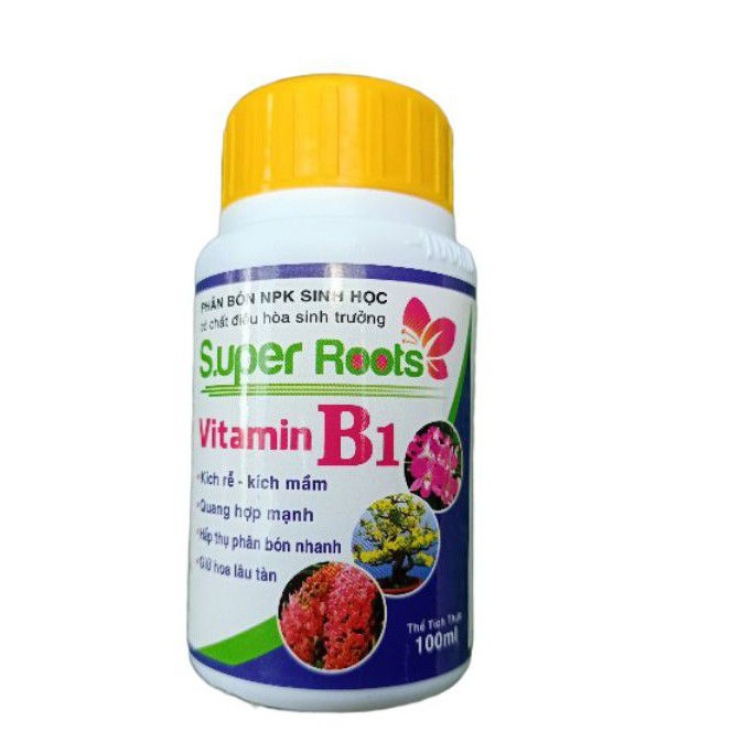 SUPER ROOTS VITAMIN B1 Chai 100ml - Bổ sung NPK điều hòa sinh trưởng Kích rễ, kích mầm Quang hợp mạnh Hấp thụ phân bón