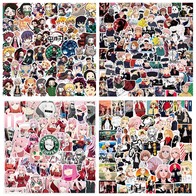 Bộ 50 Miếng Dán Trang Trí Hình Nhân Vật Anime Nhật Bản 24 Kiểu Độc Đáo