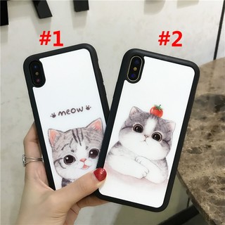 Ốp lưng điện thoại nhựa mềm iPhone 5 5s se 6 6S Plus 7plus 8plus hình mèo Mirror Cat phone Case