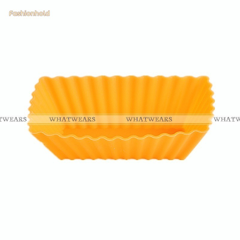 Cake Mould 6x Soft Silicone Rectangle Cake Muffin Cupcake Liner Chocolate Bake Cup Mold (random color)