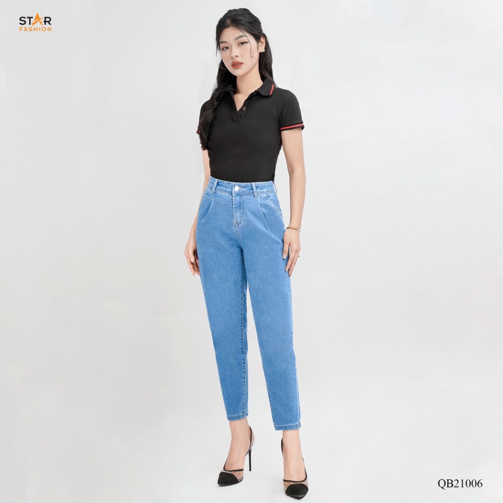 Quần Bò (Hot Trend 2022), Quần Jeans Baggy Nữ Màu Xanh Nhạt - Xanh Đậm - STAR FASHION