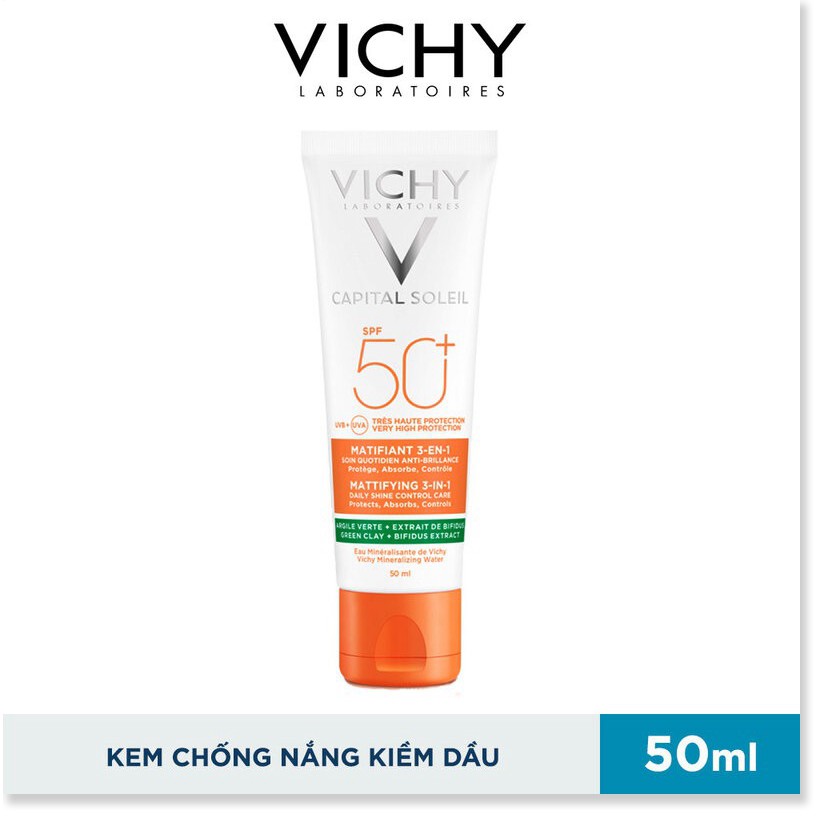 [Mã chiết khấu giảm giá sỉ mỹ phẩm chính hãng] Combo Vichy Xịt Khoáng 50ml + Kem Chống Nắng Kiềm Dầu 50ml