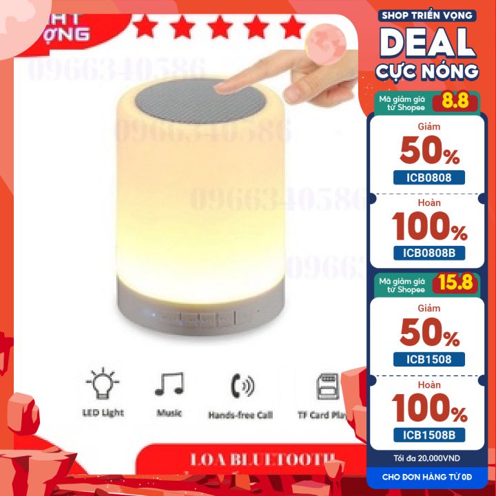 LOA BLUETOOTH Y2 KIÊM ĐÈN NGỦ CẢM ỨNG ĐỒI MÀU