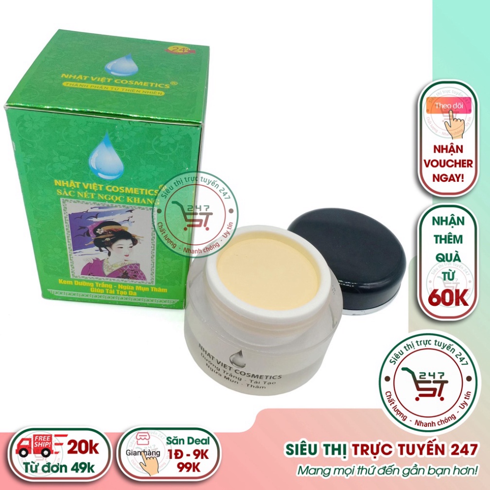 Kem dưỡng trắng Ngừa mụn thâm Giúp tái tạo da Sắc Nét Ngọc Khang 20g (Xanh)