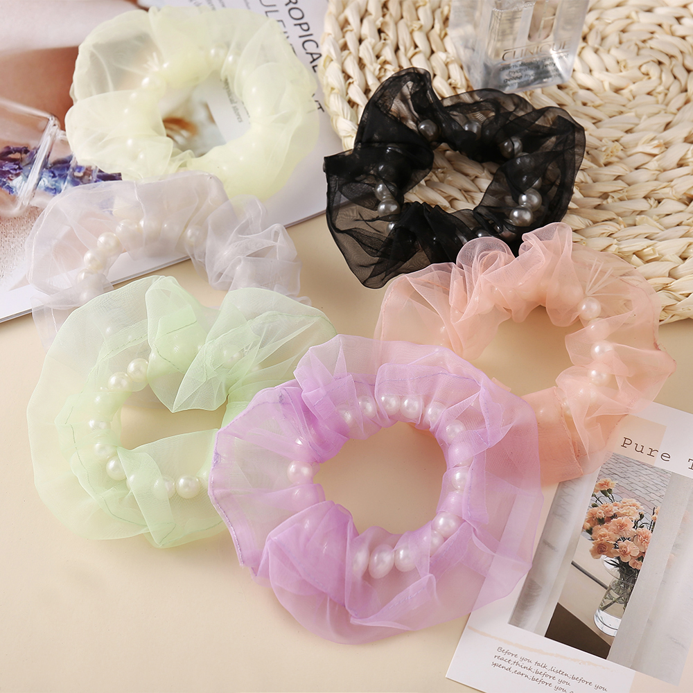 Dây Buộc Tóc Đính Ngọc Trai Giả Thời Trang Cho Nữ