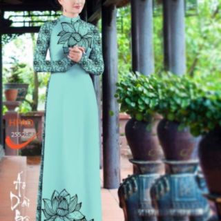 Vải áo dài hoa sen