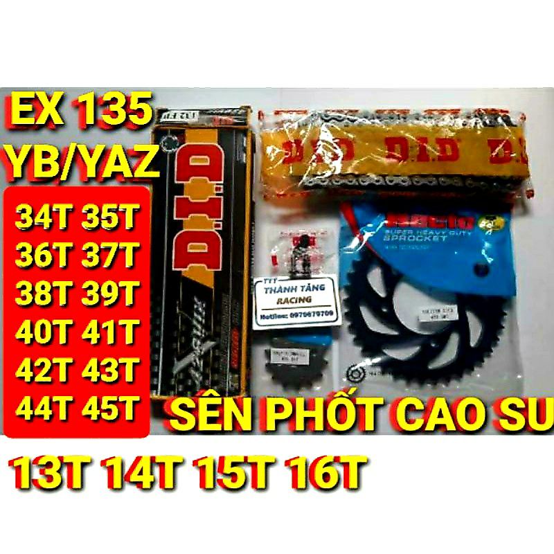 NHÔNG SÊN DĨA EXCITER 135/YAZ/YB 125 SÊN PHỐT TFX/DID BAO BÌ MỚI CHÍNH HÃNG THAILAN DĨA TỪ 34T ĐẾN 45T