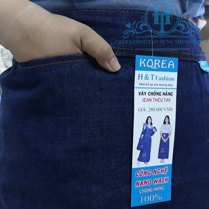 [ẢNH THẬT TỰ CHỤP] VÁY CHỐNG NẮNG JEAN TRƠN CAO CẤP - Váy chống nắng Nút bấm có Size Lớn cho người mập | BigBuy360 - bigbuy360.vn
