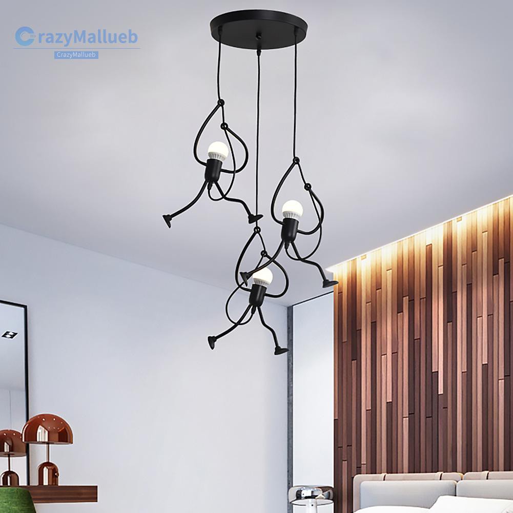 Crazymallueb❤Metal Little Man Climbing Pendant Hanging Light Lamp NO Bulb for Home Restaurant❤Lighting