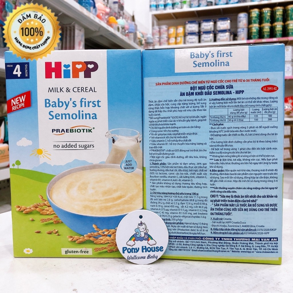 Bột ăn dặm HiPP 250g - Đủ vị Cho Bé Từ 4 Tháng 6 Tháng Date 2023