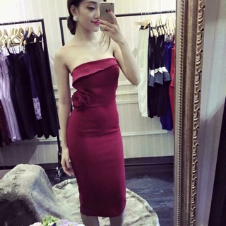 ĐẦM DÁNG ÔM BODY HOA HỒNG