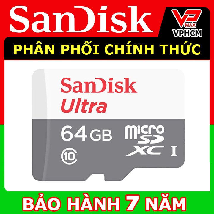 [Mã SKAMSALE8 giảm 10% đơn 200K] Thẻ nhớ Micro SD Kingston Sandisk 64gb 32GB 16gb class 10 bảo hành 7 năm