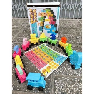 Bộ đoàn tàu xe lửa tập đếm số cho bé