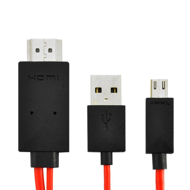 Cáp MHL to HDMI kết nối Điện thoại lên Tivi (đỏ)