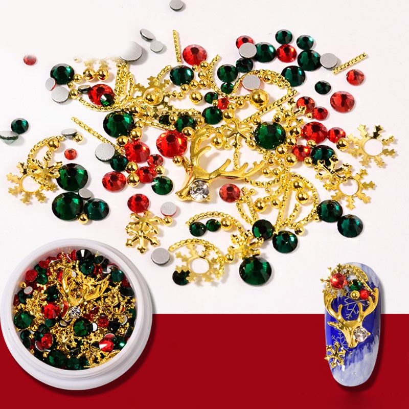 Hộp Sequin Hình Bông Tuyết 3D Lấp Lánh Dùng Trang Trí Móng Nghệ Thuật DIY