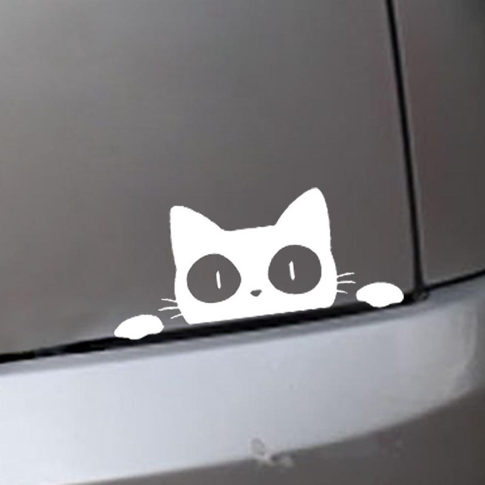 Decal Dán Trang Trí Xe Hơi Họa Tiết Chú Mèo Hoạt Hình Nhiều Màu Sắc 14CM*6.2CM