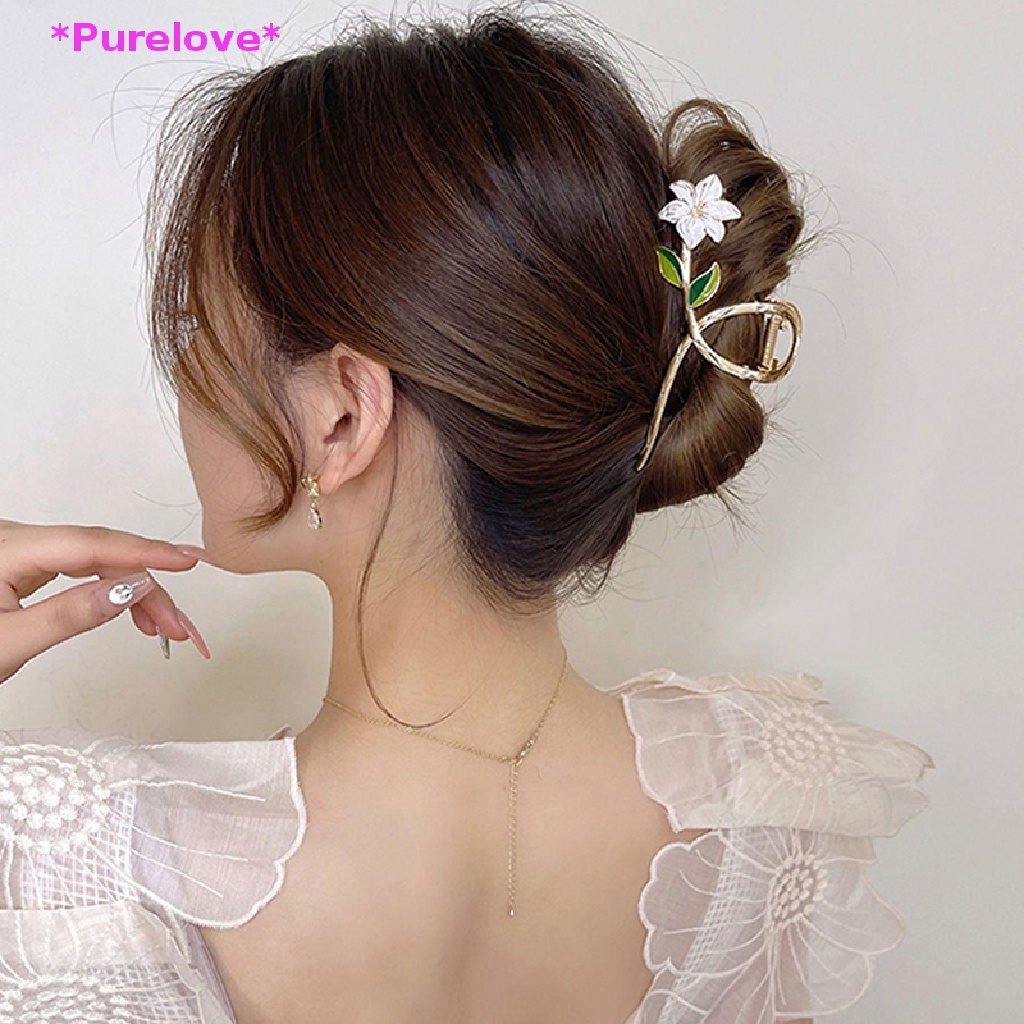 Kẹp Tóc Càng Cua Đính Hoa Lily Sang Trọng Cho Nữ Mới