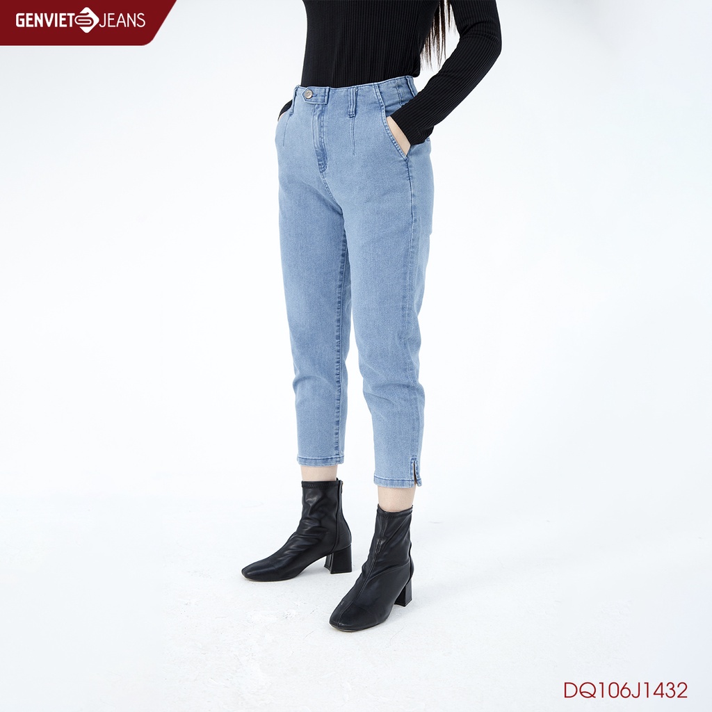 Quần Dài Jeans Nữ Xẻ Ống GENVIET DQ106J1432