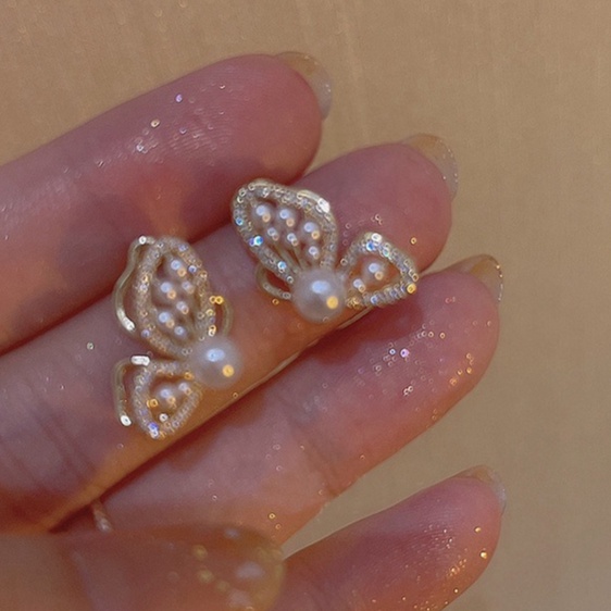 Khuyên tai bướm đậu phối hạt nữ tính cực đẹp BDAU304