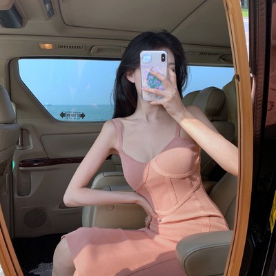 [Đầm hai dây len dệt kim] Váy hai dây len ôm body sexy hàng quảng châu | BigBuy360 - bigbuy360.vn