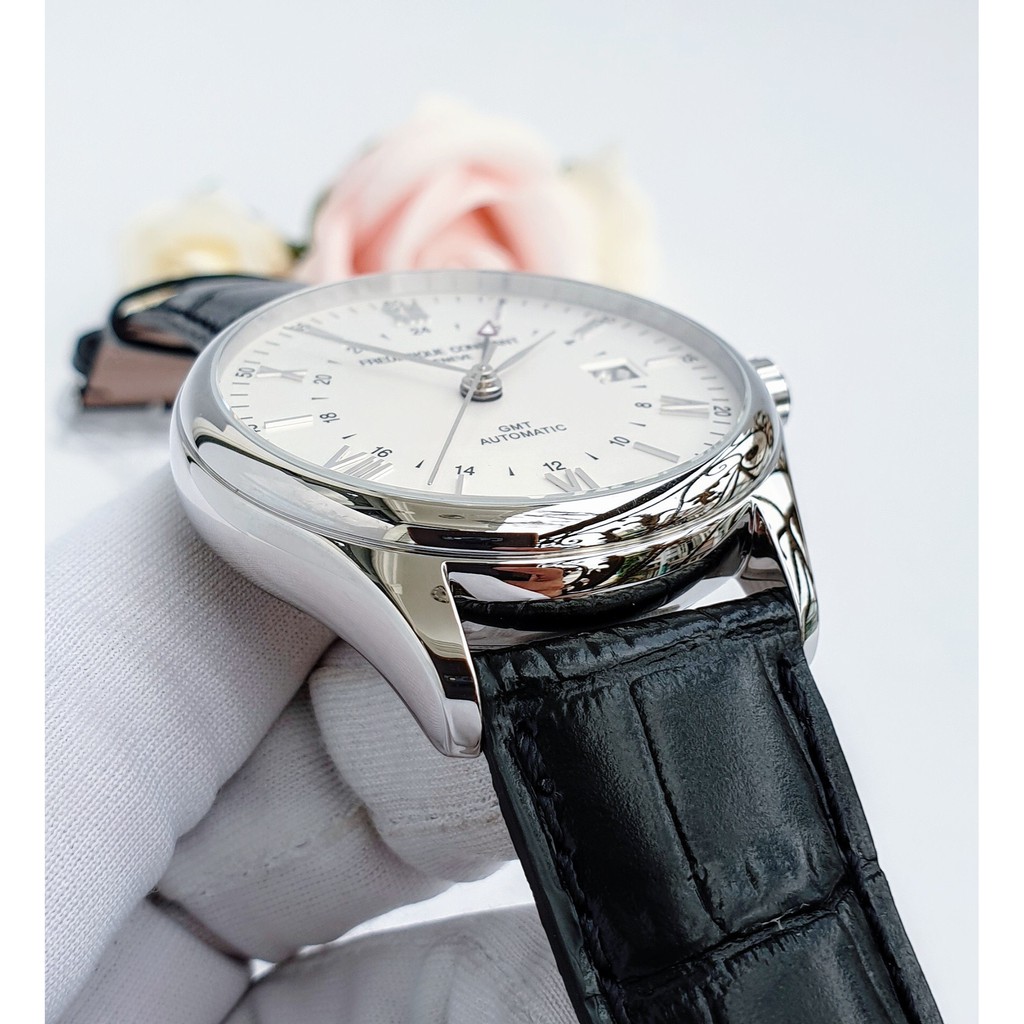 Đồng hồ nam chính hãng Frederique Constant Index GMT White FC-350S5B6 - Máy cơ tự động - Kính Sapphire phủ chống lóa