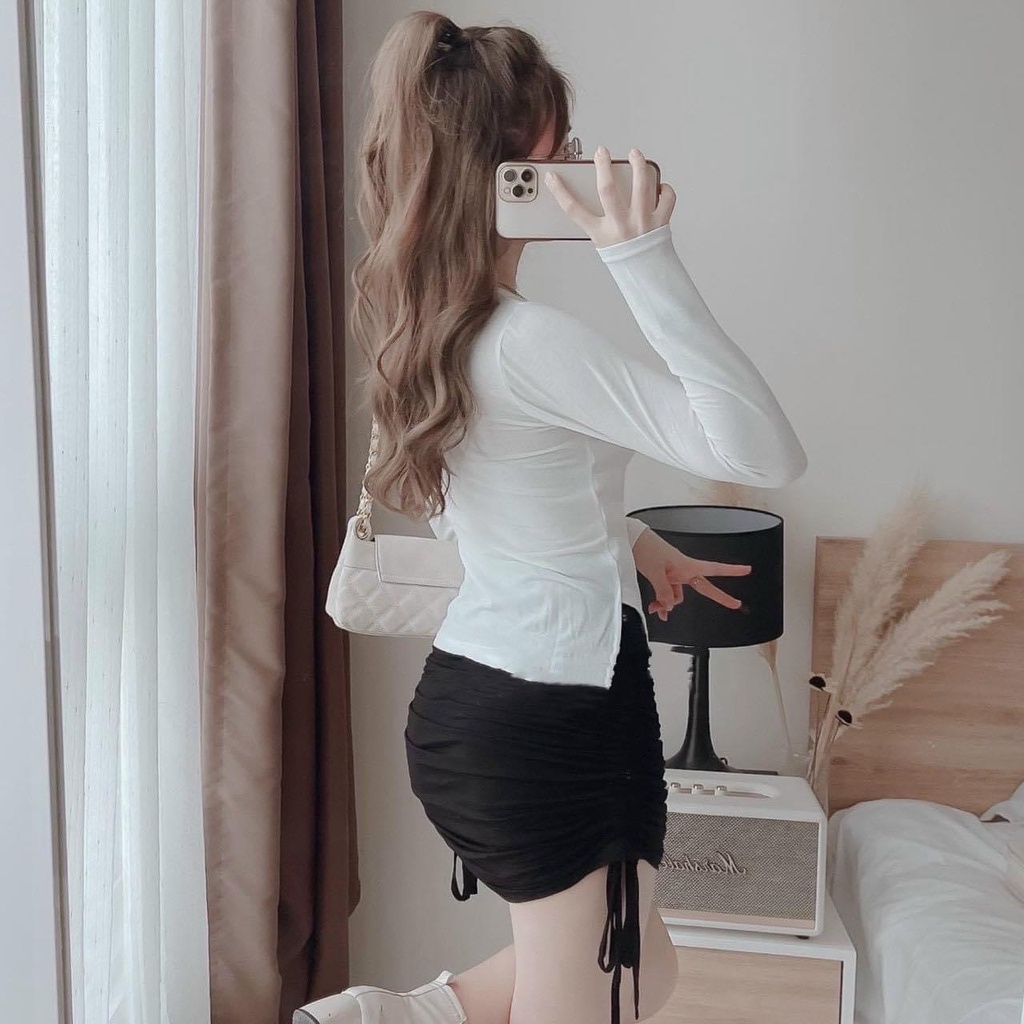 Set Áo Kèm Chân Váy Vạt Chéo Hót Trend