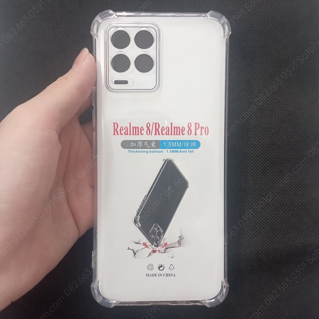 Ốp lưng realme 8 8pro dẻo trong suốt chống sốc, bảo vệ cam bền đẹp