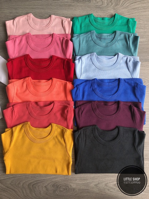 Áo thun trơn tay dài bé trai, bé gái