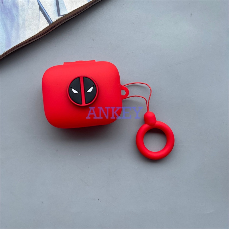JBL Wave 300 TWS T280 / Plus C260 Live Free 2 PRO+ Vỏ Bảo Vệ Hộp Sạc Tai Nghe Hình Deadpool Đen Bằng Silicon Mềm Chống Thấm Nước