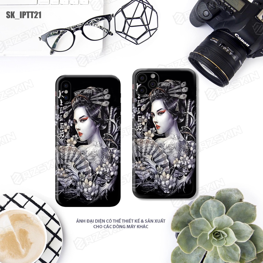 Miếng Dán Skin Tatto Japan Độc Lạ Dành Cho IPhone 7 - 14 Pro Max |SK_IPHTT21| Chất Liệu Nhập Khẩu, Khuôn Cắt Sẵn, Dễ Dán