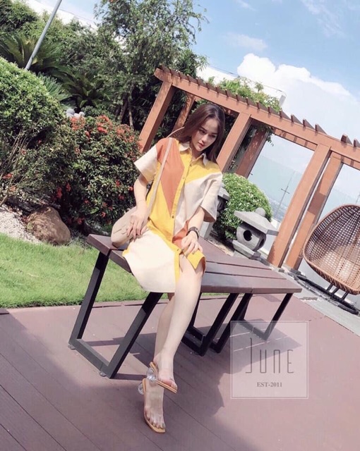 [GIÁ HUỶ DIỆT] Váy sơ mi suông pha màu cao cấp (kèm video + ảnh thật) | BigBuy360 - bigbuy360.vn