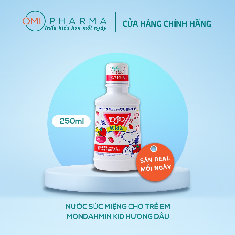 Nước Súc Miệng Cho Trẻ Em Mondahmin JR và Mondahmin Kid Nhật Bản Hương Dâu, Hương Nho (250ml và 600ml)