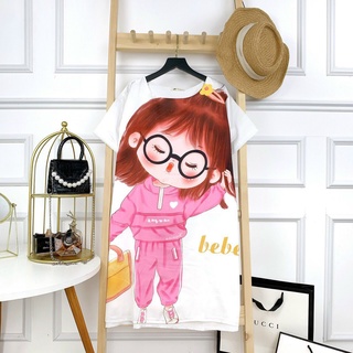 Váy Ngủ Lụa Suông in hình siêu cute
