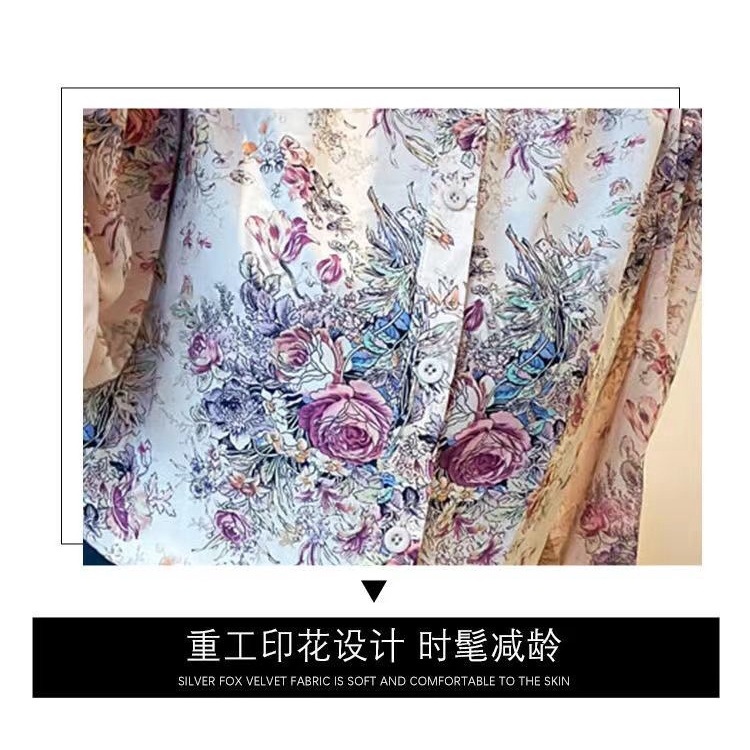 Áo Sơ Mi chiffon Ngắn Tay Form Rộng Họa Tiết Hoa Phong Cách Phương Tây