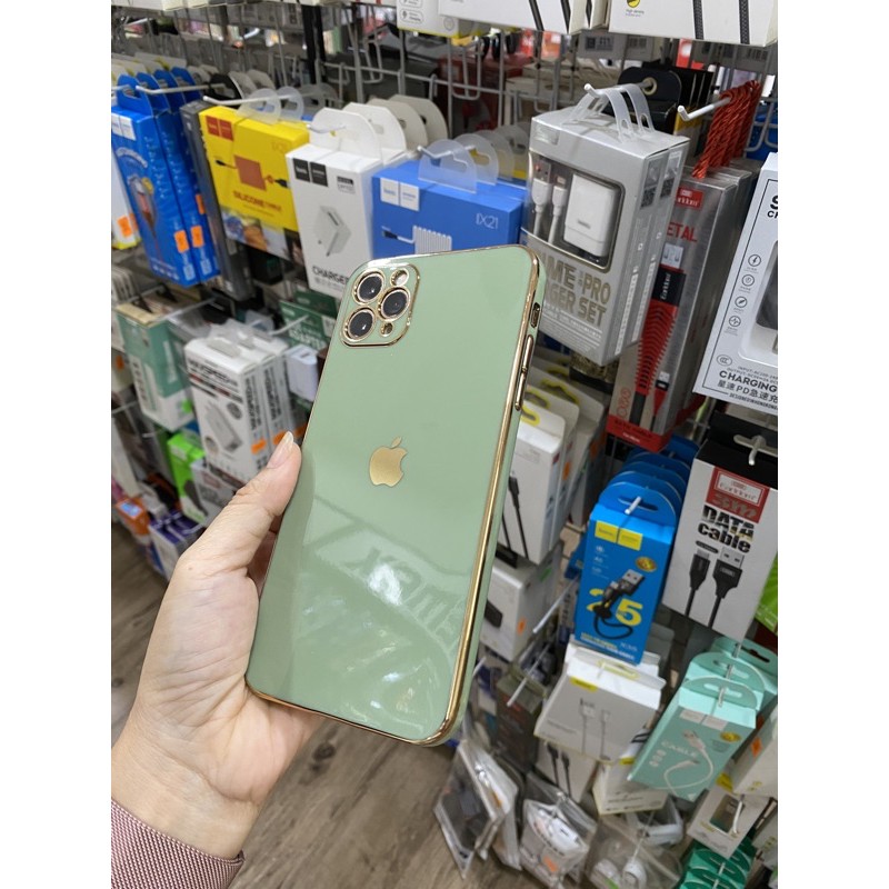 Ốp lưng viền màu Vuông Cạnh độ Iphone XsMax/xs max/11Promax/11/7plus/8plus/6plus/x/11pro/12promax lên iphone 12