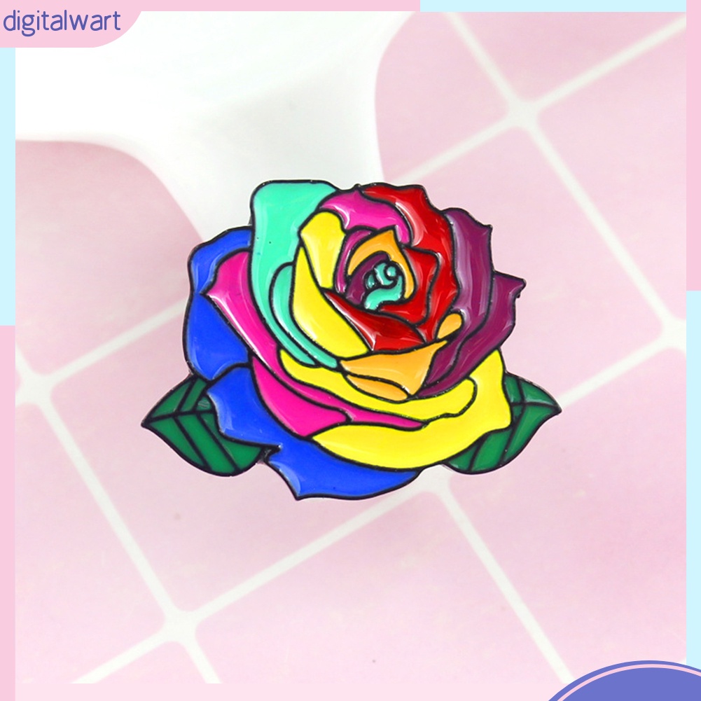 Huy Hiệu Cài Áo Hình Hoa Hồng Cầu Vồng Thời Trang